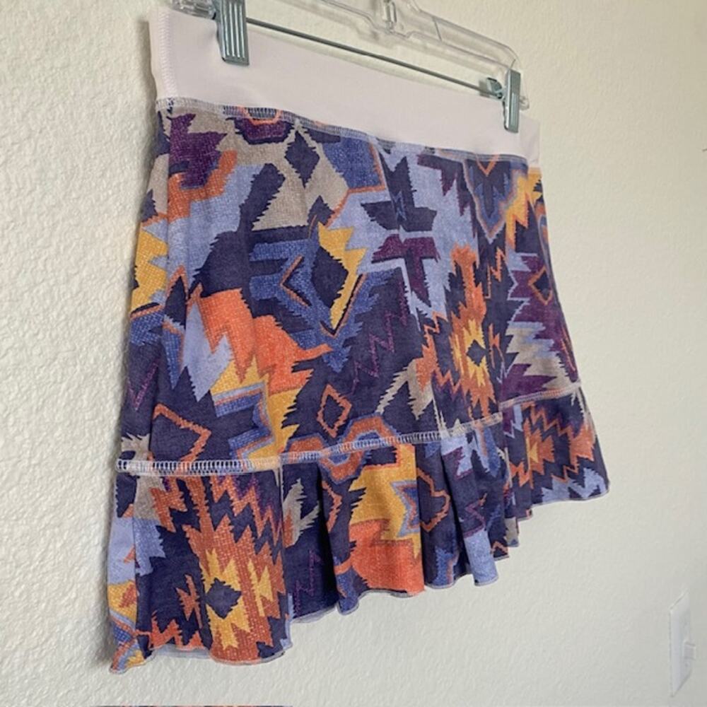 Sofibella Skort 13" Multicolor Aztec Print‎ Front Hem Pleat Tennis Women Medium - Picture 4 of 6